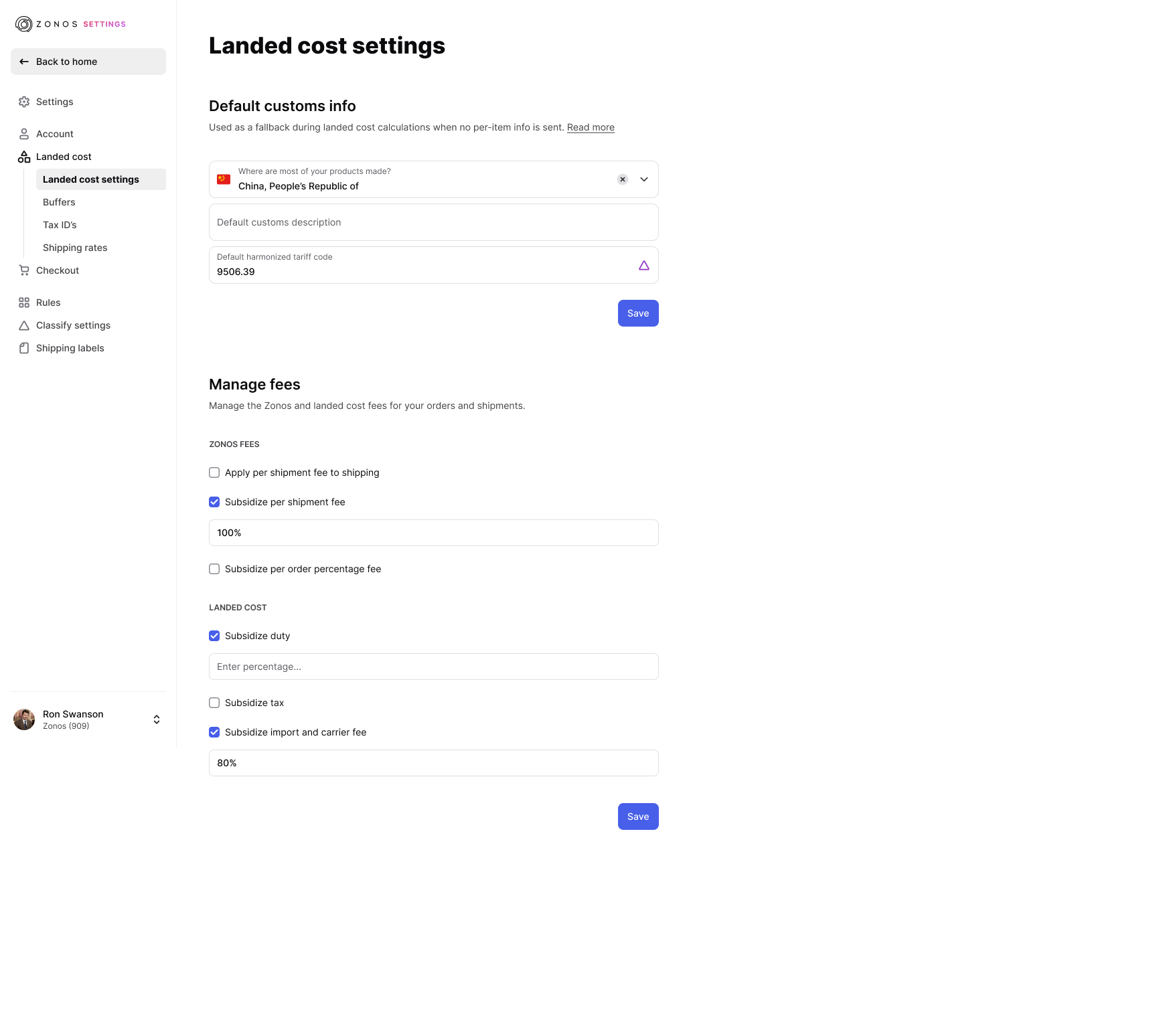 Manage duties, taxes, and fees in Dashboard