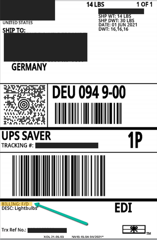Free Domicile on a shipping label.